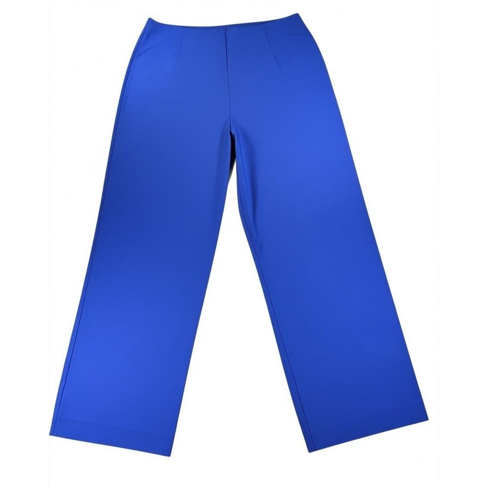 Hanna Andersson Womens 8 Royal Blue Wide Leg Cotton Stretch Trousers Cropped